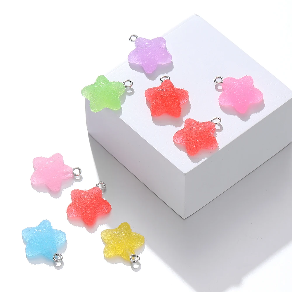 10 teile/los Simulation fünfzackigen Stern weiche Süßigkeiten niedlichen Charms Anhänger für DIY Ohrringe Halskette Schmuck Zubehör finden – Detail 5