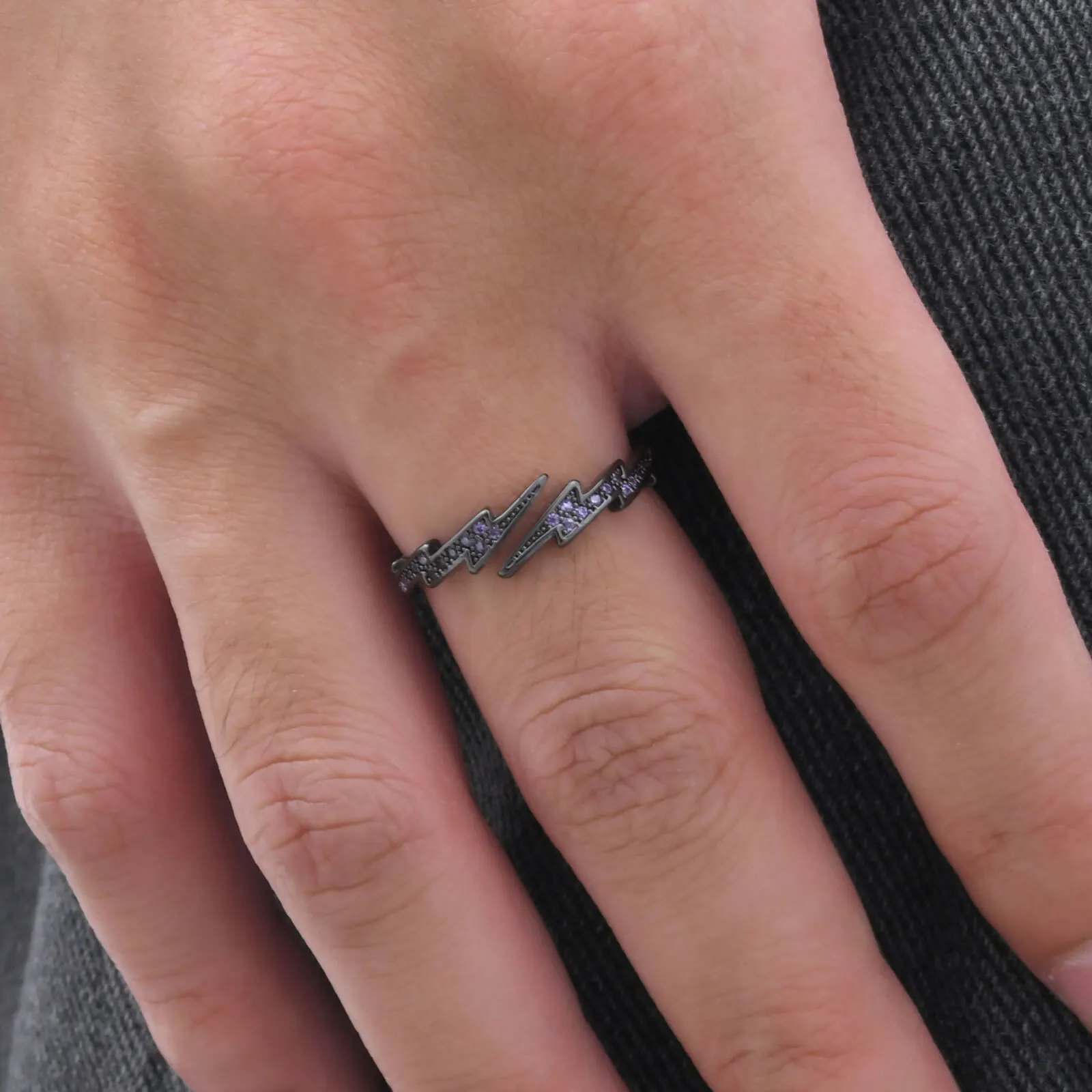 Charm-Ring für Männer und Frauen, Geschenk, Flash-CZ, offener Ring, Mikro gepflastert, 5A, kubischer Zirkon, modischer klassischer Schmuck, Accessoires – Detail 9