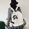 College Style Cute Contrasting Color Bow Pleated Personality Student Backpack For Women's Solid Color Large-capacity Backpacks 4