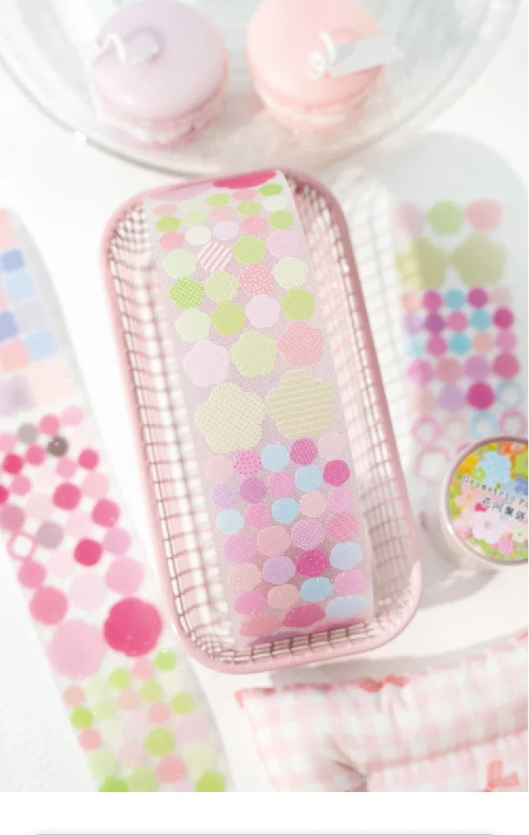 Journal GO 4.5x200cm Shining Geometry Masking Tape Stickers Glittering Art Decorative Tape Stickers for Journal Scrapbooking