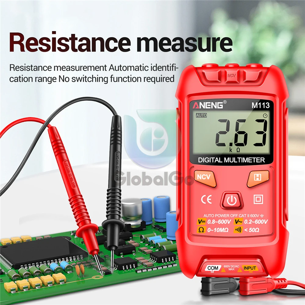 ANENG M113 1999 Counts Mini Multimeter Digital AC/DC Voltage Meter Ohm NCV Electricity Measuring Instruments
