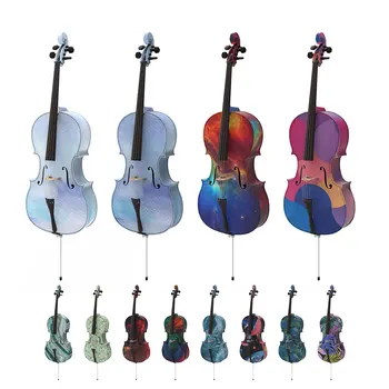 Customized Full Size 4/4 Handmade Acoustic Cello with Case and Bow 4 String DIY Your Logo OEM Special Skin