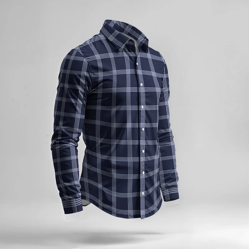Conjunto de camisa de hombre primavera/verano 2025, estampado de marca, moda, sencillo, de dos piezas, traje de fiesta ligero de lujo para hombre, manga larga, nuevo St_voghion.com