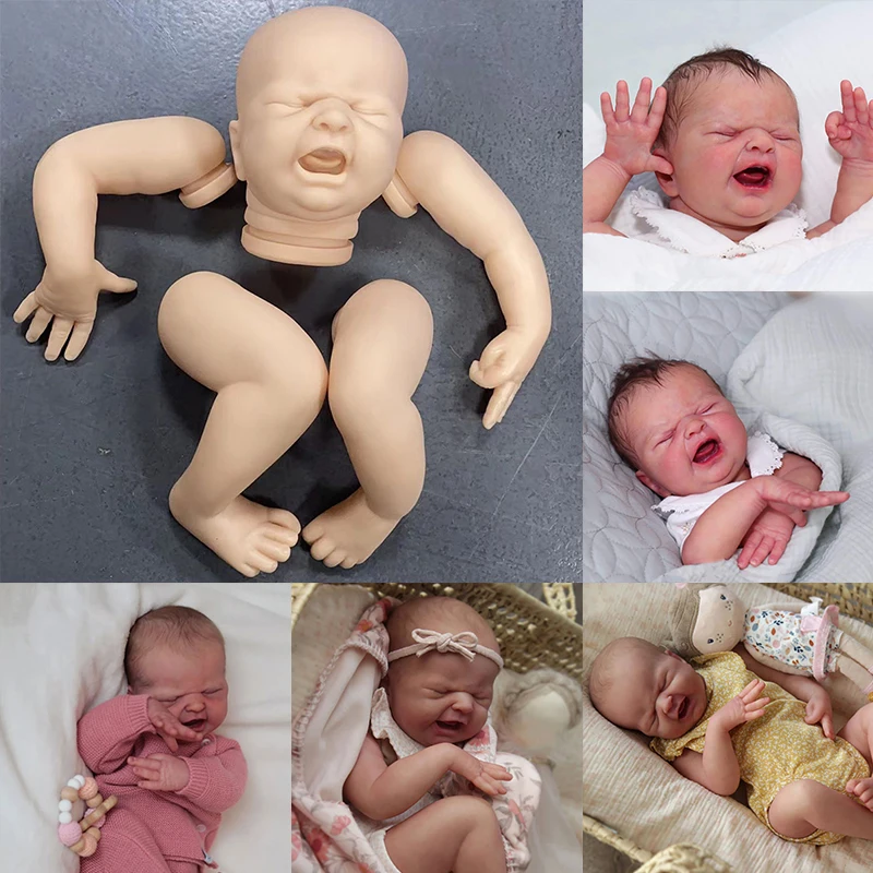

19inches Bebe Reborn Doll Kit Newborn Cry Baby MARIA Unpainted Reborn Doll Parts Kit with Cloth Body Handmade Reborn Supply
