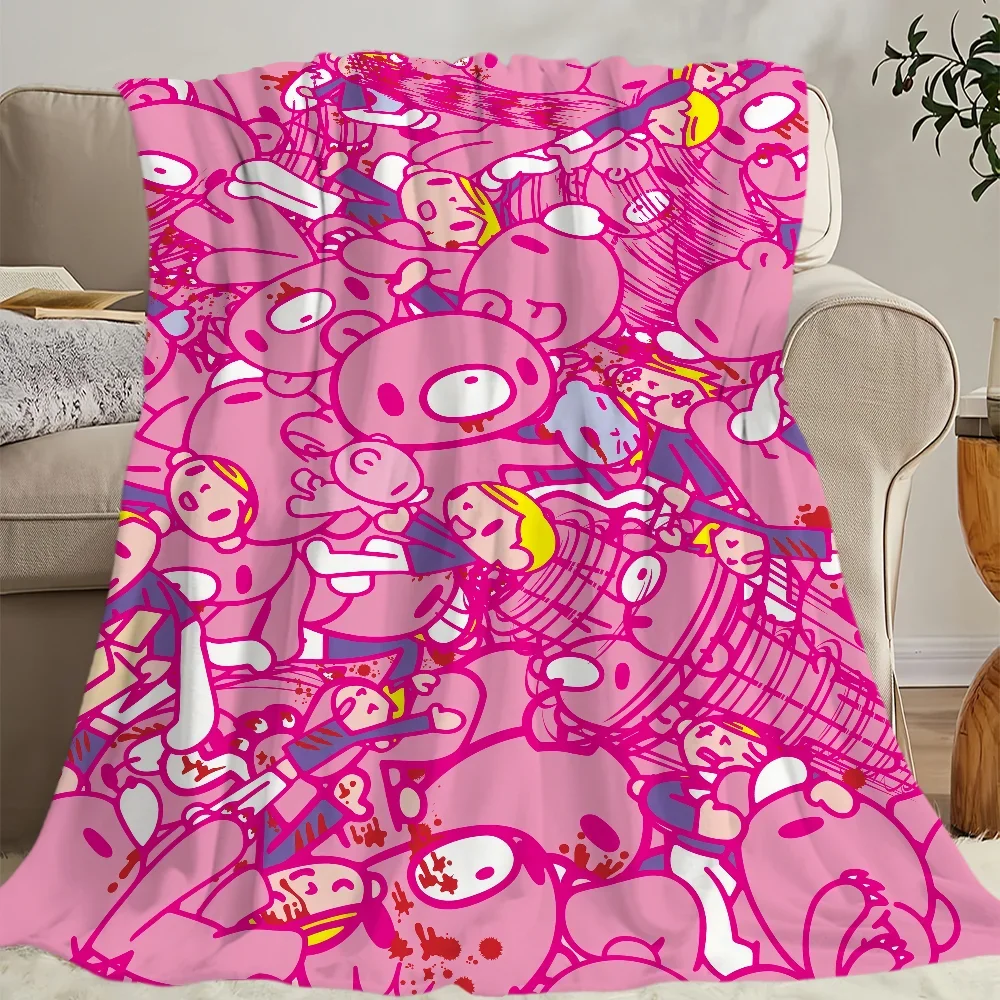 Pink Cartoon G-Gloomy Bear cute Blanket Skin friendly comfort warm soft plush blanket suitable sofa living room office bedroom 6
