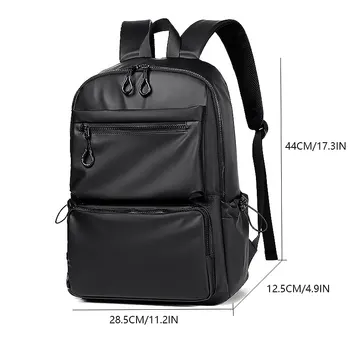 14 Inch Large Capacity Travel Leisure Solid Color Pu Computer Backpack Fashion Students Schoolbag 1 14 Inch Large Capacity Travel Leisure Solid Color Pu Computer Backpack Fashion Students Schoolbag