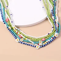 Collier de perles Boho Korea Lovely Flowers Seeds pour femmes, tour de cou court, déclaration, bijoux de vacances, cadeaux, été 6
