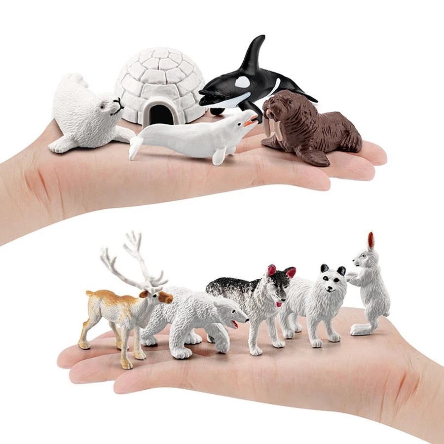 Figuras De Animales Polares – Set De 10 Piezas Realistas De Pingüino, Oso Y Foca, Plástico ABS No Tóxico Para Niños 3+