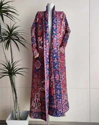 Miyake Original Printing Trench Coat 2024 Spring Summer New Loose Long Jacket Ethnic Wind Printing Personality Women's Clothing