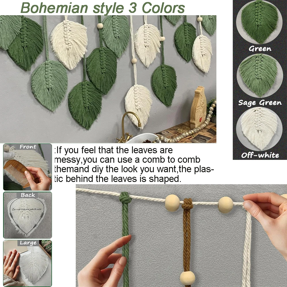 Bohemian Macrame Leaf Wall Hanging 4