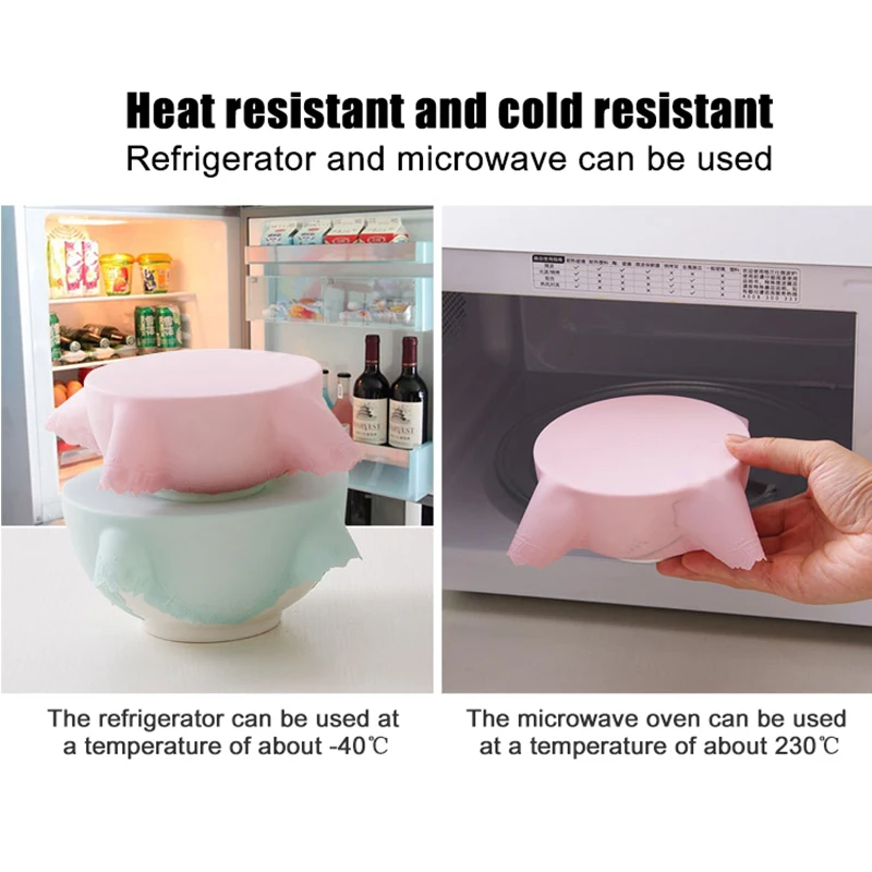 GUANYAO Food Grade Silicone microwave cookware silicone bowl cover High Stretch Seal Vacuum Container Reusable plastic wrap silicone covers bowl cover