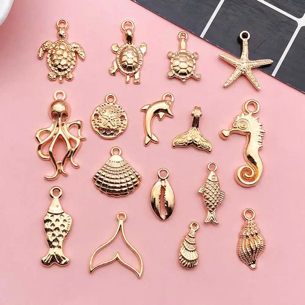 Set of 30/50 Pearlescent Ocean-Inspired DIY Jewelry Accessories in Alloy