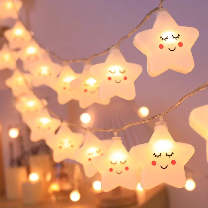 LED Lights String Star Garland Lamp USB/Battery Powered For Living Room Outdoor Garden Camping Wedding Christmas Party Decor