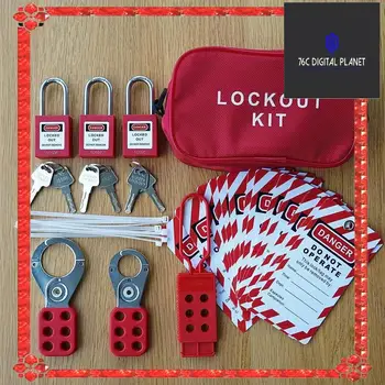 24-Hour Delivery Lockout Tagout Kit Set -Lockout Tagout Tag, Nylon Tie, Nylon Storage Bag, Redsafety Padlock, Lockout Tagout Loc 1
