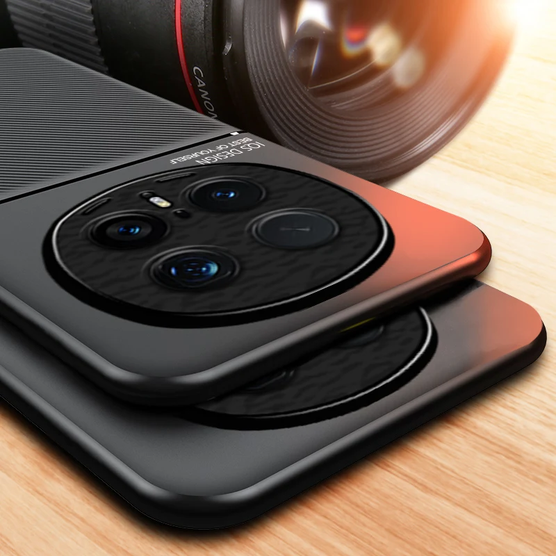 Luxury Shockproof PU Leather Phone Case with Magnetic Frame and Non-Slip Design