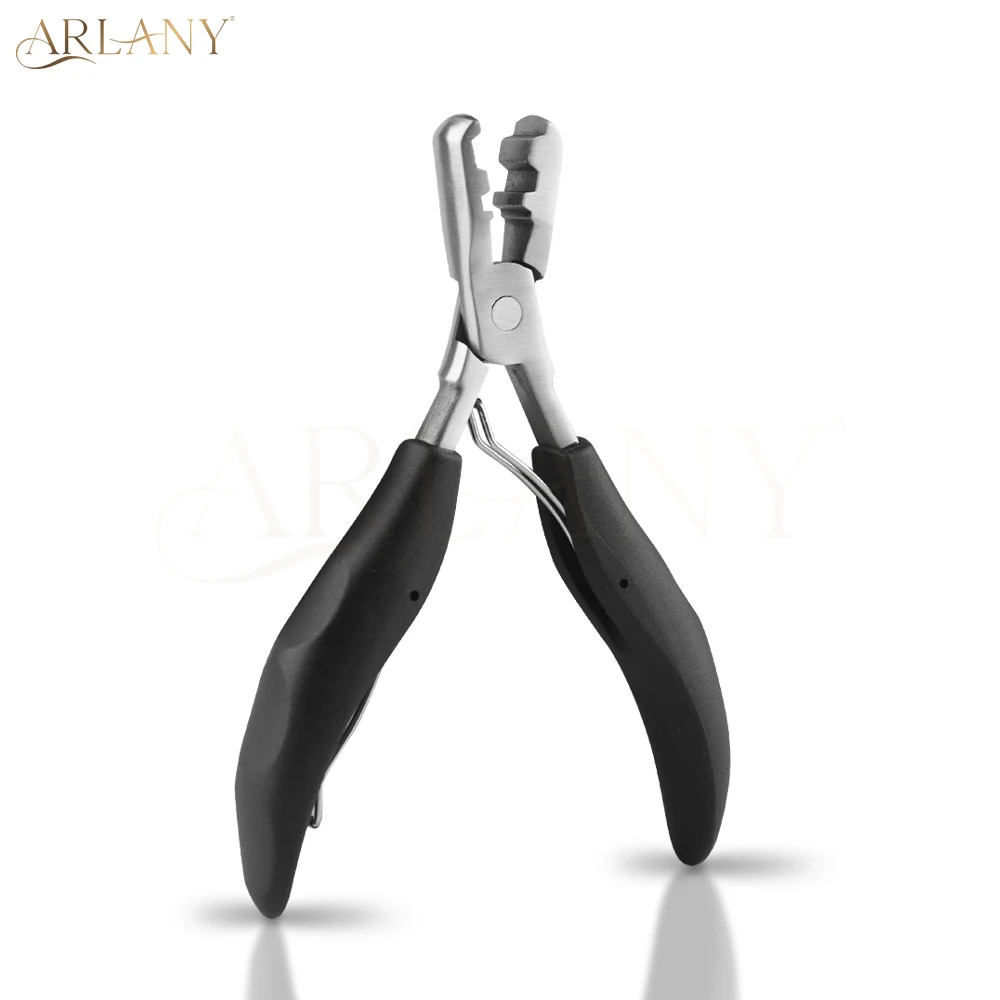 ARLANY Flat Shape Keratin Fusion Bond Crusher Pliers for Pre-bonded Hair Extension Steel Hair Extension Application Pliers