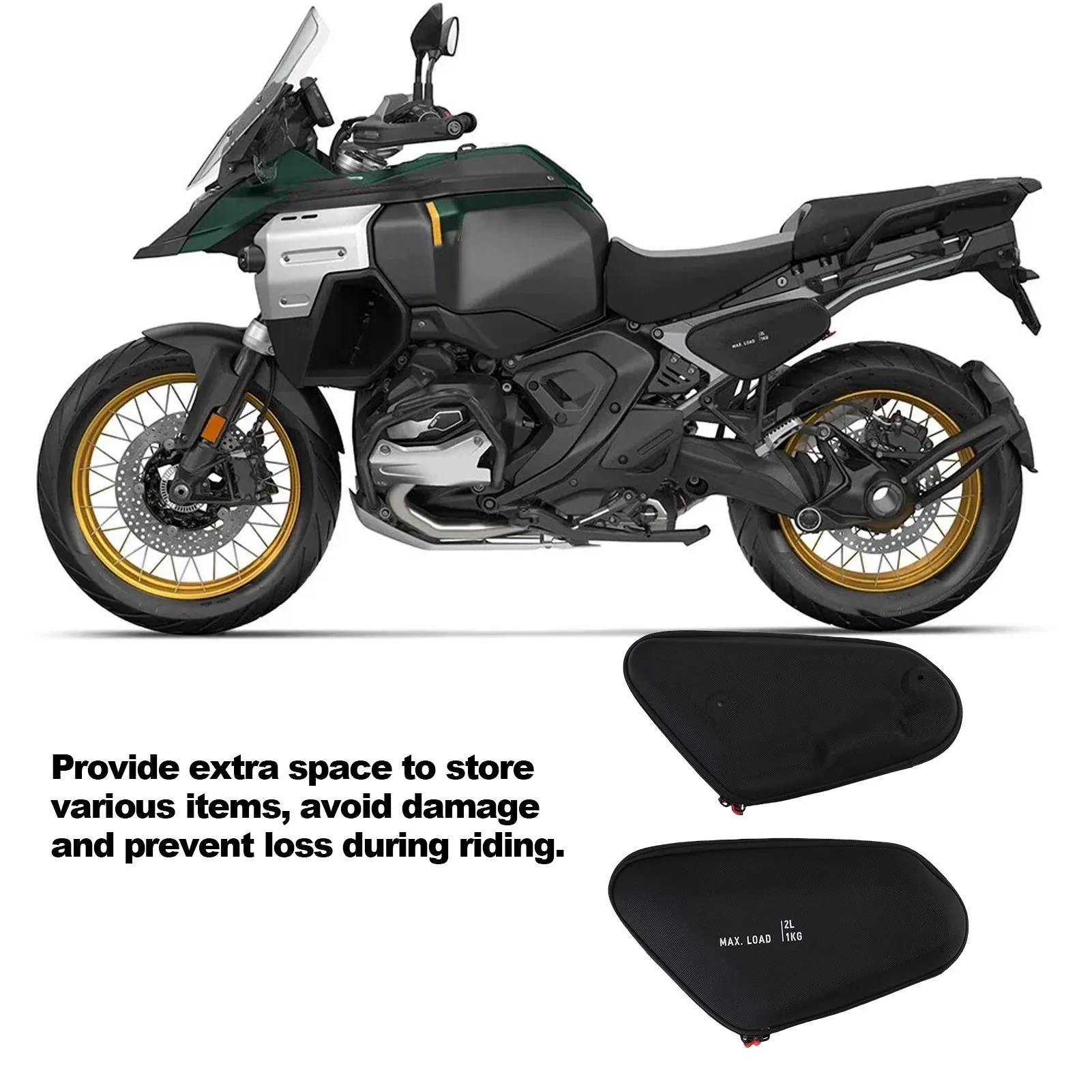 1 Pair Motorcycle Side Frame Bags Storage Bag Waterproofing Liner Zipper Removable Hard Tool Bag Replacement for R1300GS ADV 202