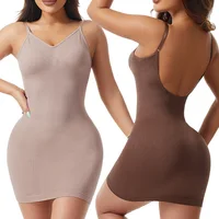 Sous-robe sculptante pour femmes à col en V, pour porter sous les robes, rehausseur de fesses, corset abdominal sans coutures, contrôle du ventre, body shaper. 1