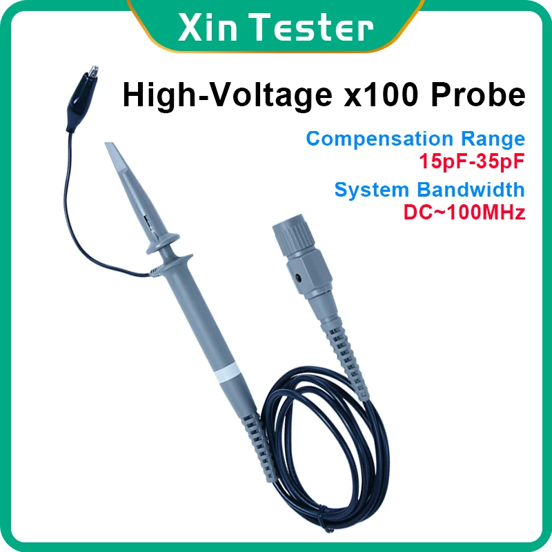 Probador Xin Sonda de Osciloscopio de alto voltaje 100MHz X1 X100 sondas de prueba de