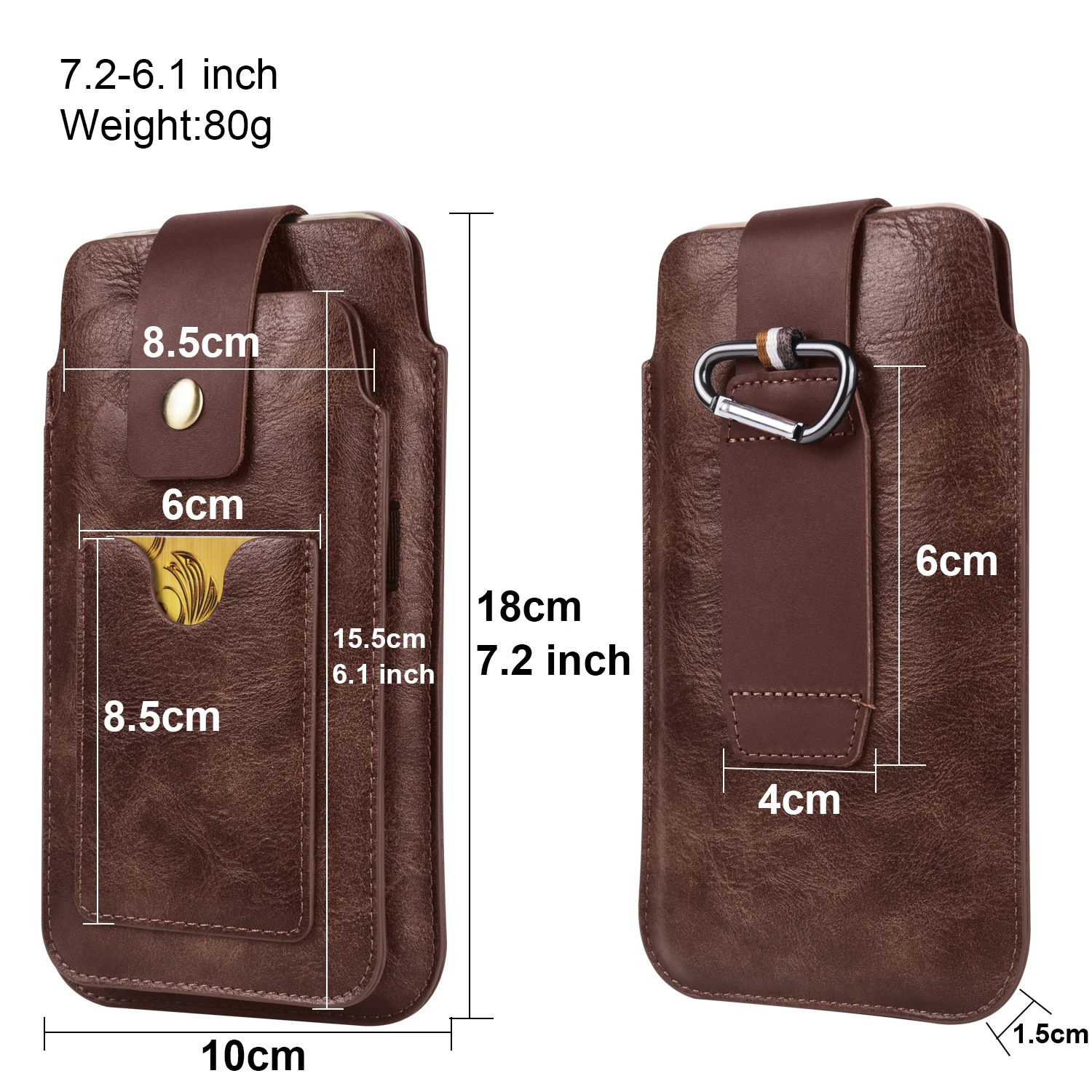 Fullaikate Dual Layer Hüft tasche für iPhone 15 Pro Max Karten tasche Handy tasche Herren vertikales Universal holster für S24 2014-2018" – Detail 5