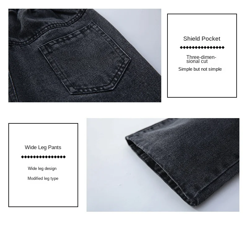 2026 نمط فضفاض غير رسمي للمراهقات جينز سميك للخريف والشتاء مستقيم واسع الساق من قماش الدنيم بنطلون جينز دافئ للأطفال