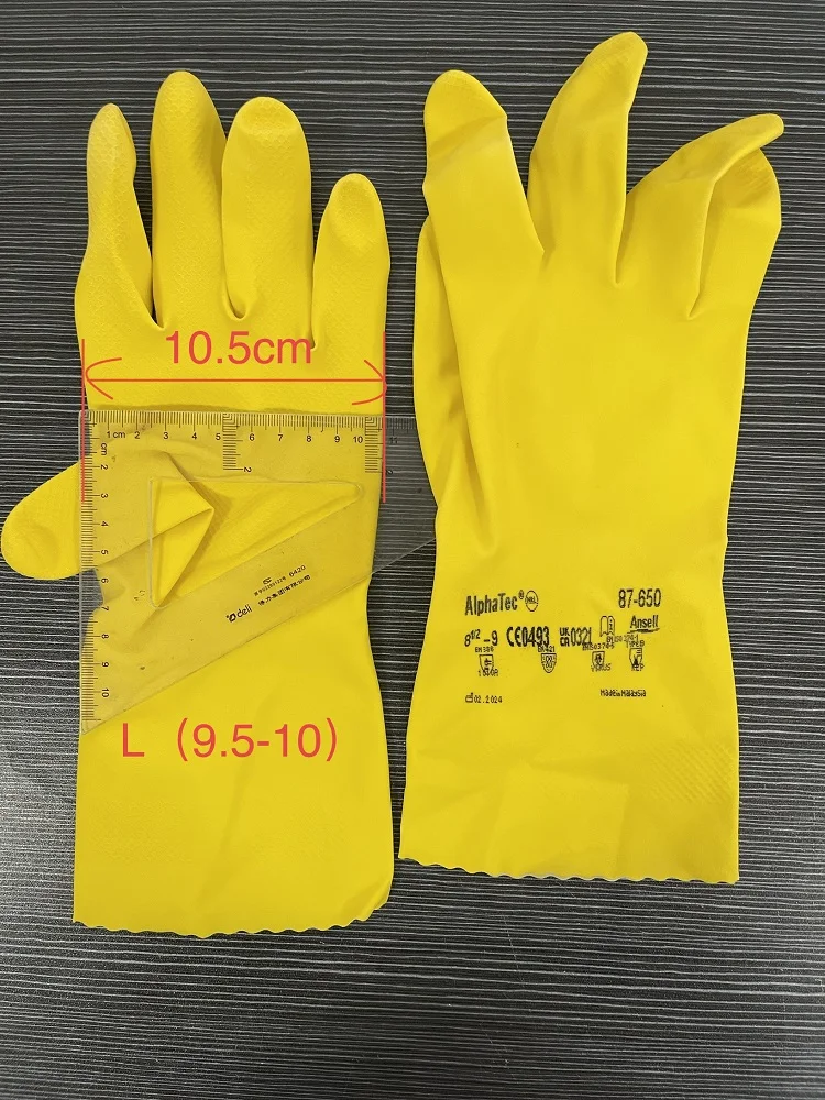 Ansell ALPHATEC&reg; 87-650 1 Pair Universal 87-650 Lightweight gloves 100% cotton lining comfortable chemical resistance Work Gloves