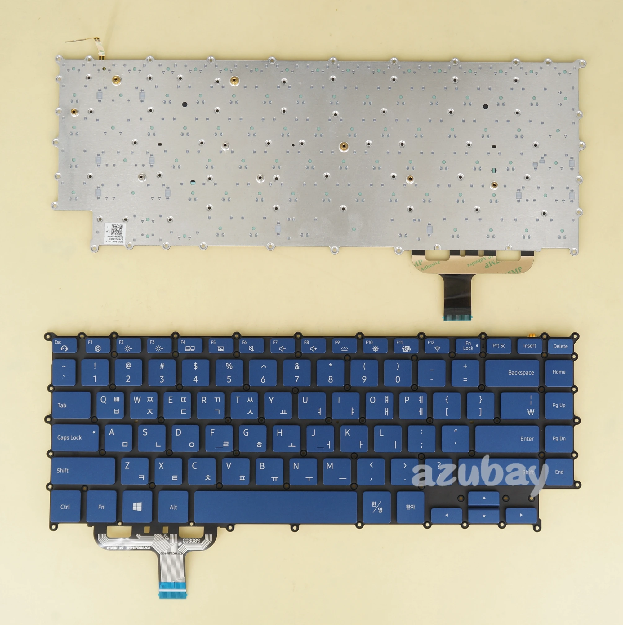 Teclado Coreano dos Eua para Samsung Np950sbe 950sbe Retroiluminado Azul sem Moldura