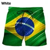 3D Printing Brazil Flag Pattern Beach Shorts For Men Summer Fashion Casual Board Shorts Men Outdoor Sport Gym Swimming Trunks 3