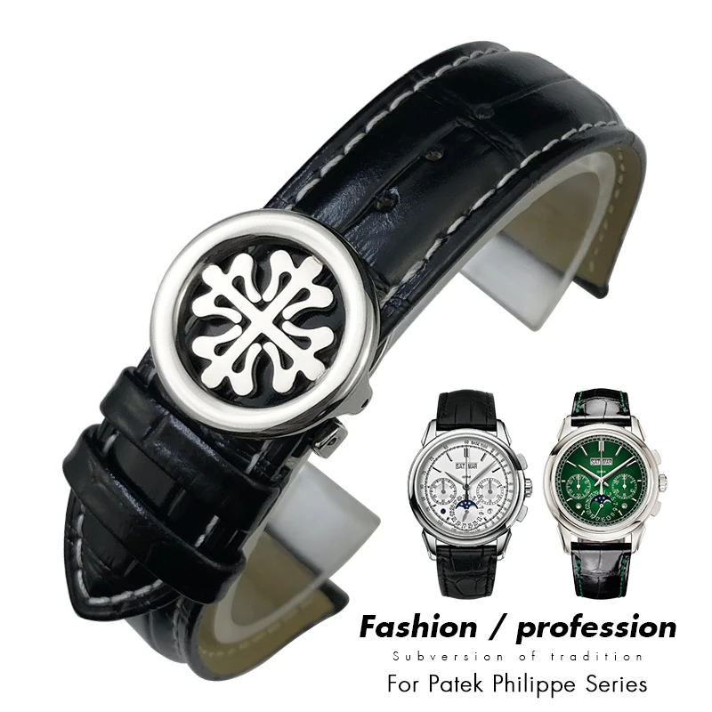 Cinturino In Vera Pelle Per Patek Pp Philip 5227 5167 Nero Blu Verde Modello Coccodrillo Cinturino Per Orologio Bracciali Donna Uomo