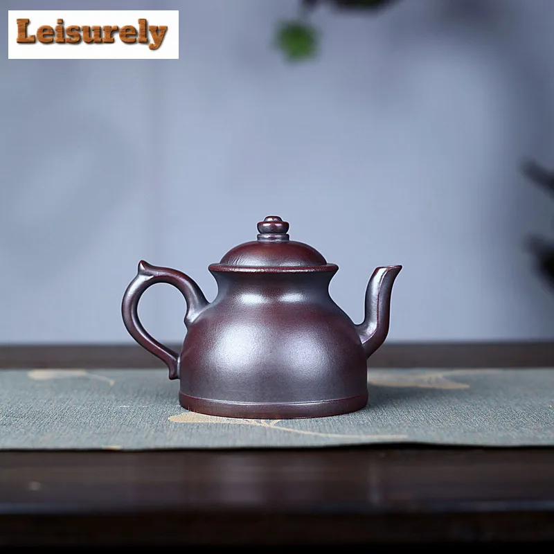 180ml Yixing Purple Clay Teapots Handmade Palace Lantern Pot Raw Ore Antique Red Mud Kettle Chinese Zisha Tea Set Tea Ceremony