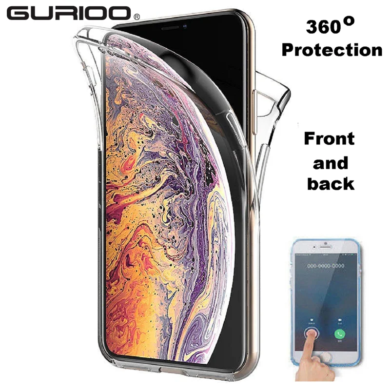 360° Full Cover Transparent Protective Soft Silicone Phone Case