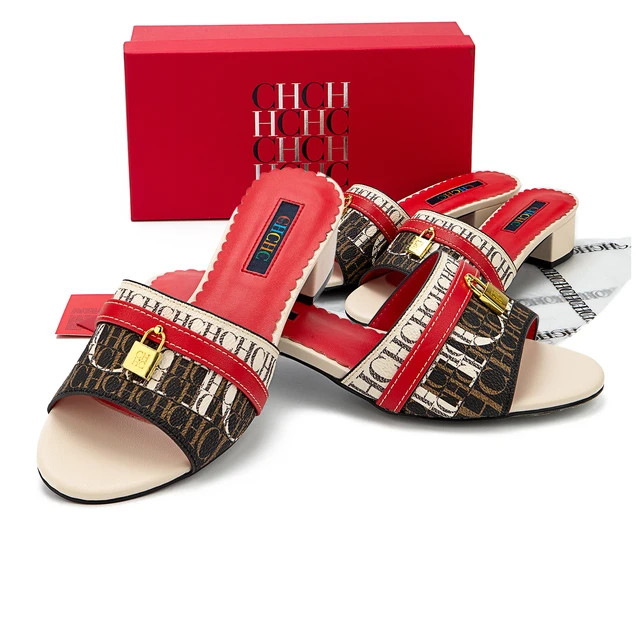 Sandales Talon Coin 2025 Rouge Marron Beige Été Style Rétro Bicolore Lanières Croisées pour Femme Vacances Trajet Travail Semelle Vague 1