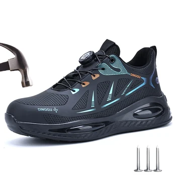 Scarpe antinfortunistiche da lavoro con cuscino d'aria Scarpe da uomo traspiranti con punta in acciaio Stivali protettivi antinfortunistici leggeri industriali Scarpe da ginnastica da lavoro 1