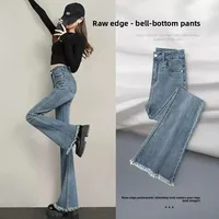 High Waist Flared Jeans Women's Spring Autumn New Style Slim Straight Small Size Horse Hoof Micro Flared Pants