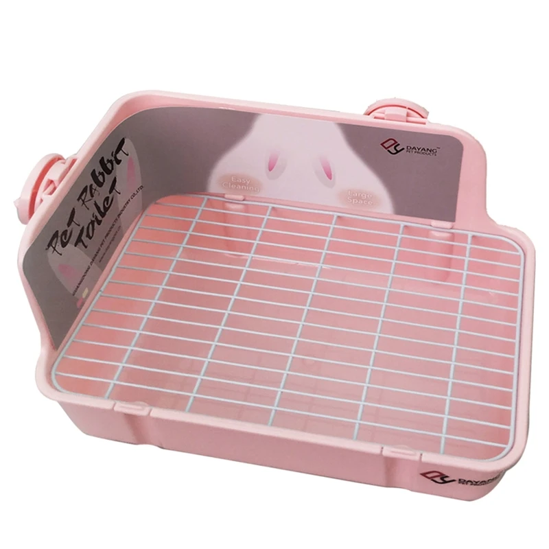 Rabbit Litter Box Toilet for Small Animal Corner Litter Pan Bunny Potty Trainer