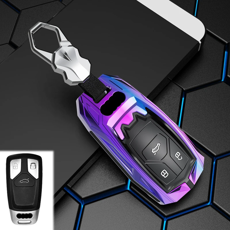 Luxury Zinc Alloy Metal Car Key Case and Keychain Holder