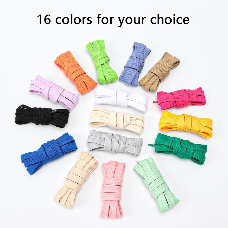 Flat Shoelaces for Sneakers Classic Canvas Sports Shoe Laces Casual Unisex Shoelace Solid Double Cotton Shoestrings for AF1 shoe laces