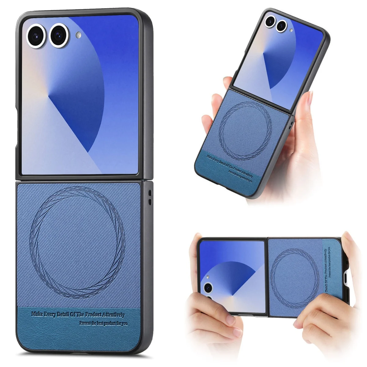 Magnetic Leather Protective Phone Case with Hard Shell
