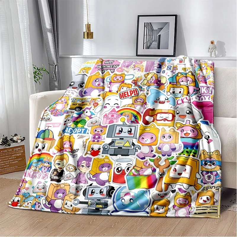 Happy Rocky And Foxy And Boxy Lankybox Soft Plush Blanket,Flannel Blanket Throw Blanket for Living Room Bedroom Bed Sofa Picnic