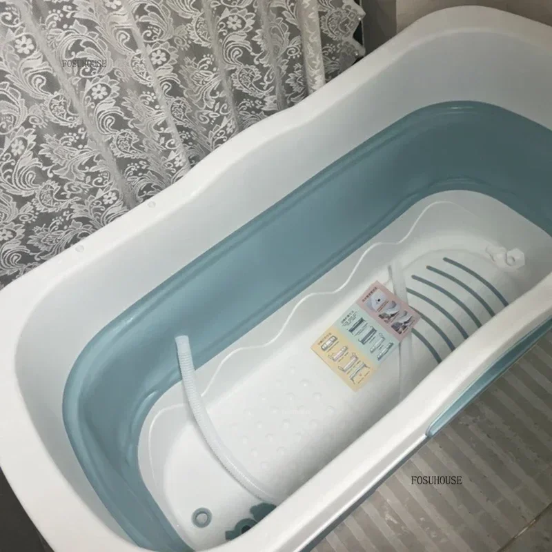 Folding Bath for Adults Household Bathroom Adult Portable Bathtub Minimalist Bathroom Supplies Full Body Bath Foldable Tub