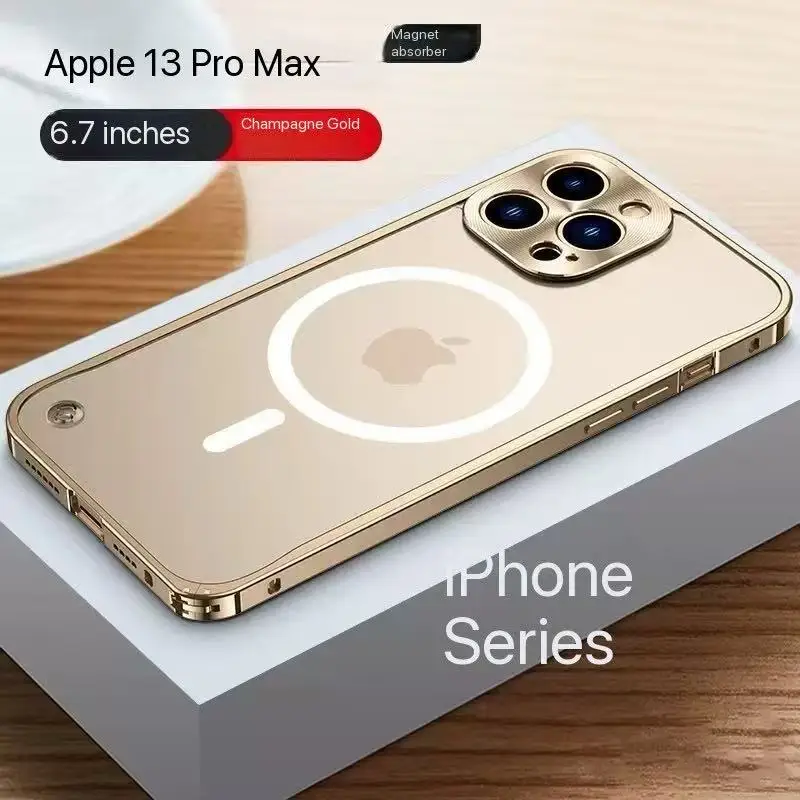 Premium Semi-Transparent Aluminum Alloy Case for Magnetic Wireless Charging