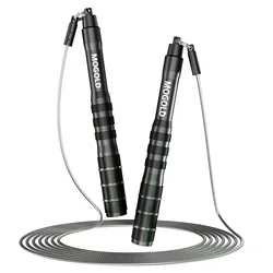 Premium Speed Jump Rope for Adult Fitness and Weight Loss, Enhanced Smooth Skipping Experience (T99 - Black)
