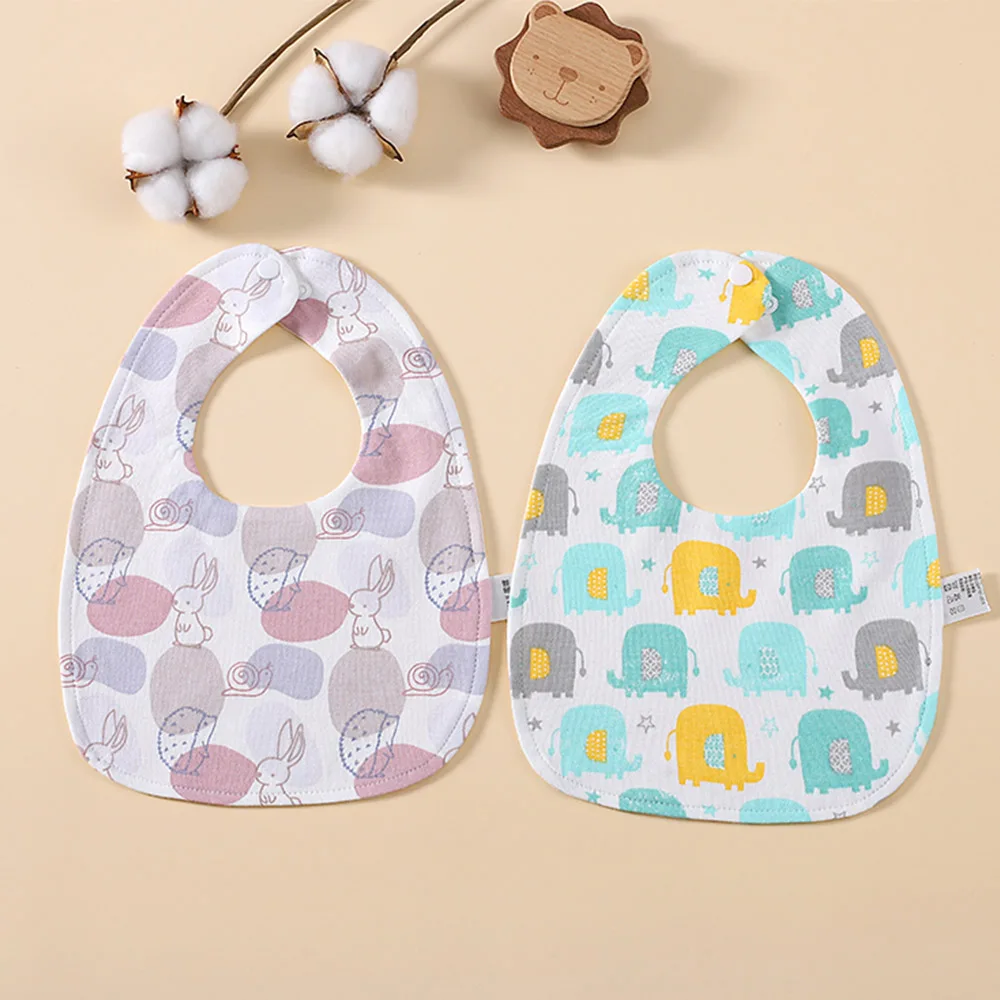 Waterproof Bibs For Baby 2 Pieces Baby Drool Bibs Saliva Towel Baby Apron For Feeding Eating Newborn Accessories For Boy Girl 5