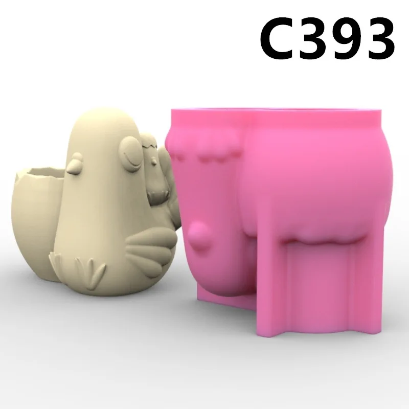 

Cute Pigeon or Chick Silicone Mold Scented Stone Ornaments Homemade Ashtray Flower Pot Pen Holder Handicraft Gift Homemade