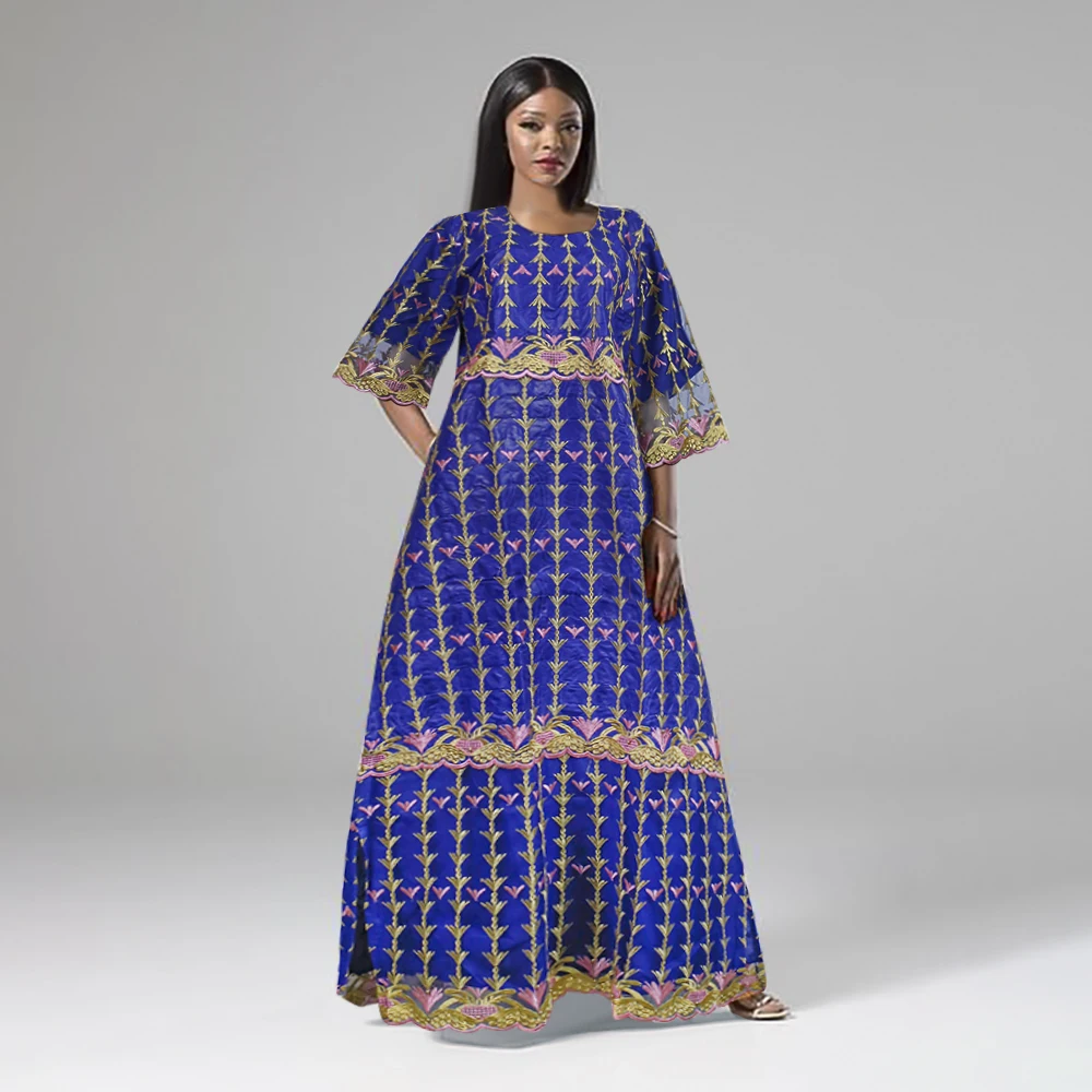 H&D Women Traditional African Dresses Bazin Riche Dashiki Embroidery Dresses For Women Long Dress Suitable Wedding Party