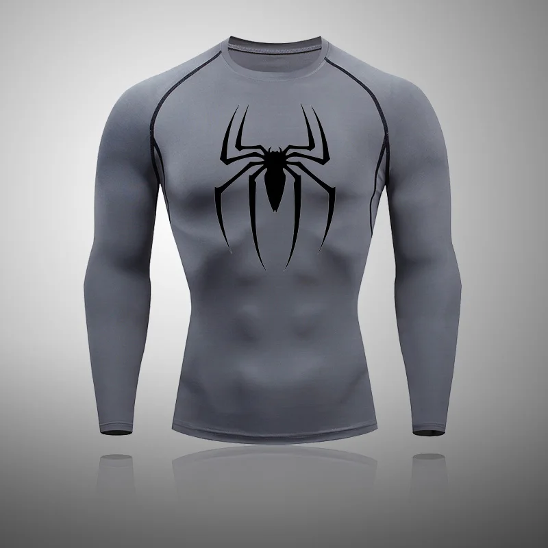 Summer Men's Fiess Sports Training Tops Breathable Quick Dry Clothes Long-sleeved Running Round Neck T-Shirt Sportswear_voghion.com