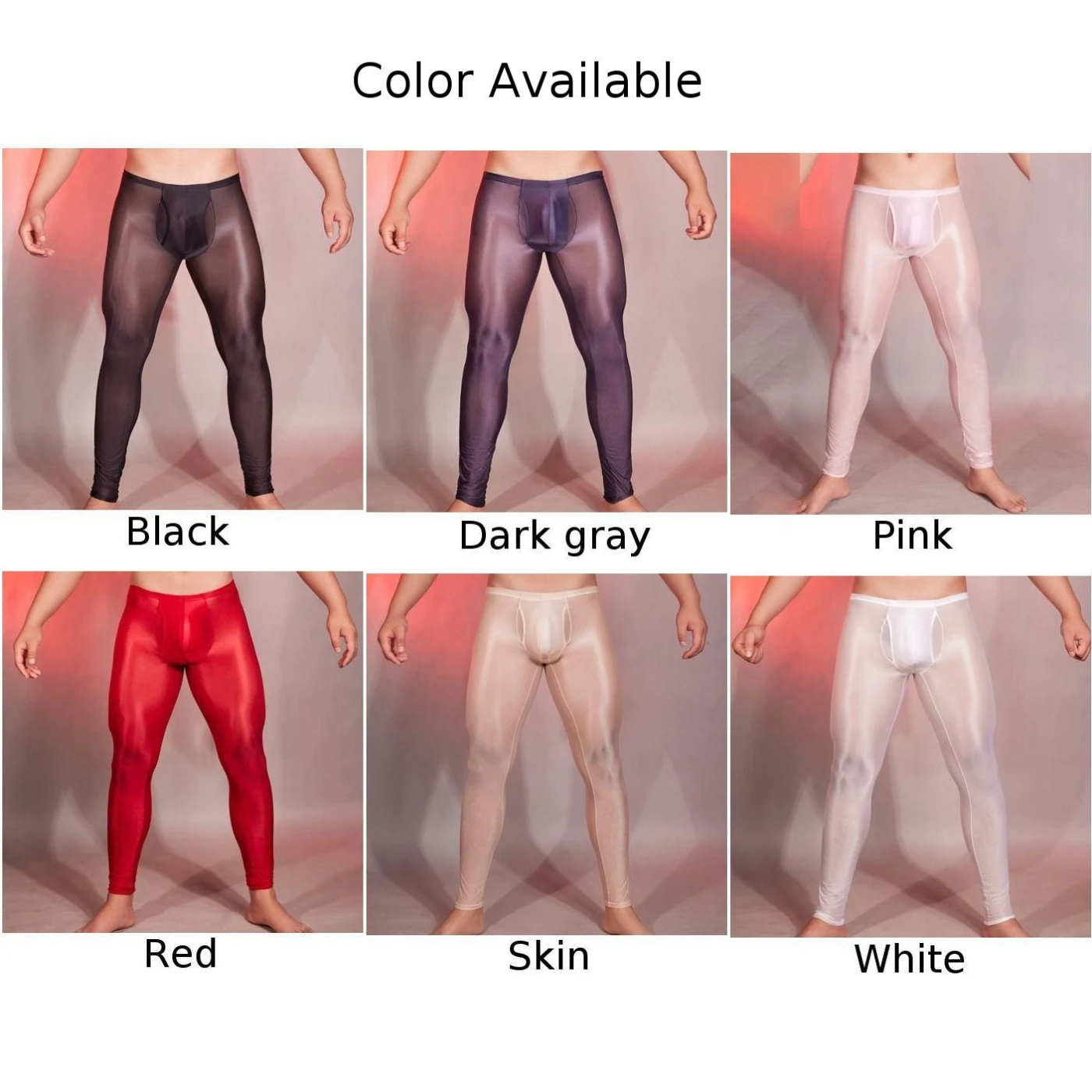 Men's Tights Glossy Thong Long Pants Skinny Underwear Summer Transparent Pantyhose Sensual Thin See Through Lingerie Clubwear