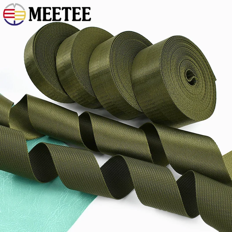 Durable Army Green Nylon Webbing for Strap and Trim Crafting - 5 Meters