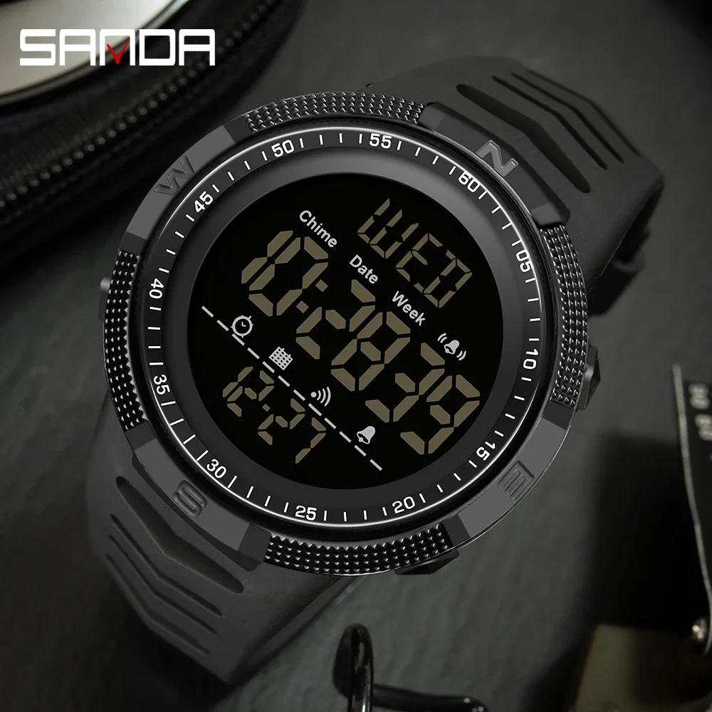 SANDA 6014 Top Brand Waterproof Men Watch Multifunctional Luminous Digital Wristwatch Outdoors Sports Student Watches Fashion 2