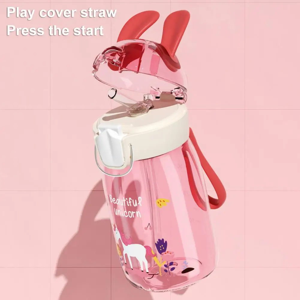 Pink Glitter Flip Straw 550ml Water Bottle, New Look